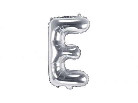 Baloane litera - Balon folie Litera ''E'', 35cm, argintiu (1 buc.)