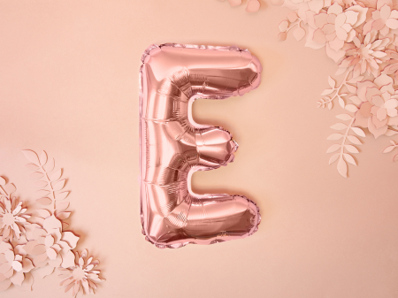 Balon folie Litera ''E'', 35cm, rose gold (1 buc.) [1]