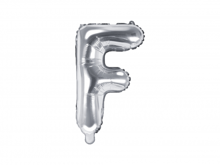 Baloane litera - Balon folie Litera ''F'', 35cm, argintiu (1 buc.)