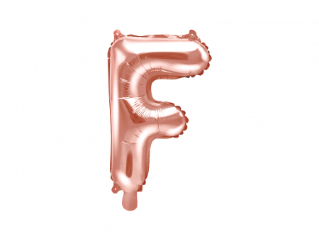 BALOANE - Balon folie Litera ''F'', 35cm, rose gold (1 buc.)