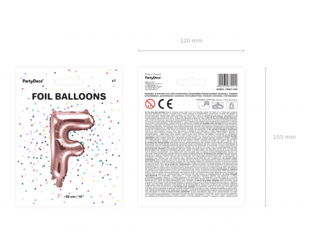 Balon folie Litera ''F'', 35cm, rose gold (1 buc.) [3]