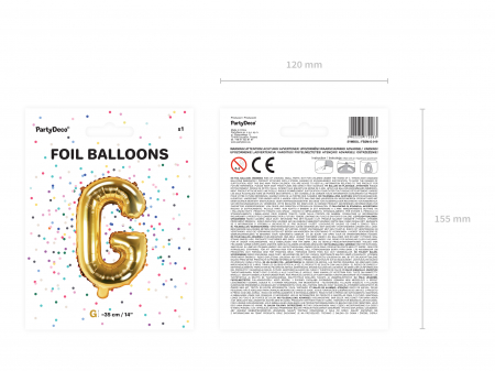 Balon folie Litera ''G'', 35cm, auriu (1 buc.) [1]