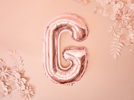 Balon folie Litera ''G'', 35cm, rose gold (1 buc.) [1]