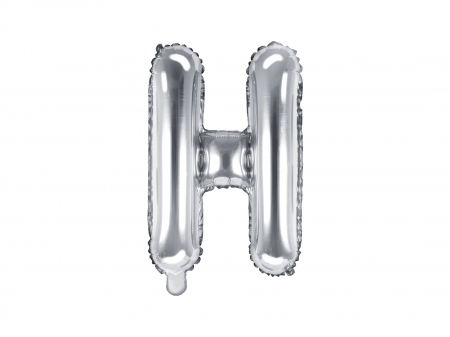 Baloane litera - Balon folie Litera ''H'', 35cm, argintiu (1 buc.)