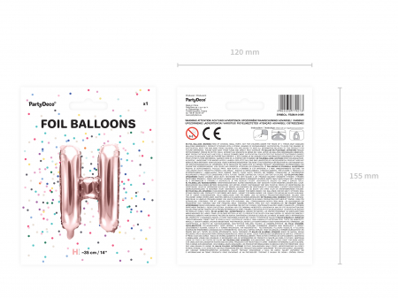 Balon folie Litera ''H'', 35cm, auriu (1 buc.) [3]