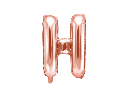 BALOANE - Balon folie Litera ''H'', 35cm, rose gold (1 buc.)