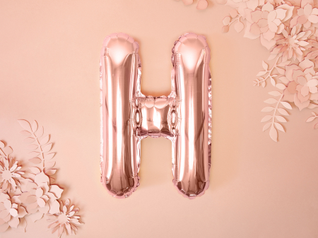 Balon folie Litera ''H'', 35cm, rose gold (1 buc.) [1]