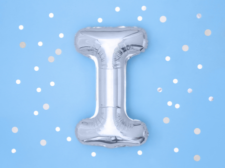 Balon folie Litera ''I'', 35cm, argintiu (1 buc.) [2]