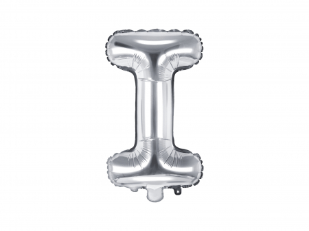 Baloane litera - Balon folie Litera ''I'', 35cm, argintiu (1 buc.)