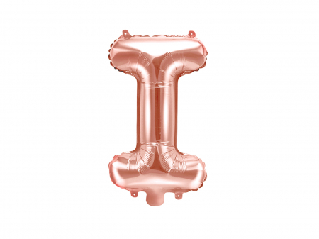 BALOANE - Balon folie Litera ''I'', 35cm, rose gold (1 buc.)