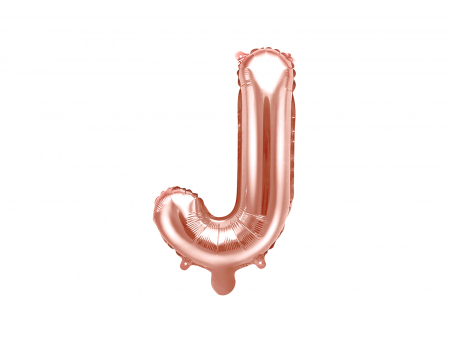 BALOANE - Balon folie Litera ''J'', 35cm, rose gold (1 buc.)