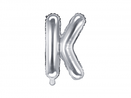 Baloane litera - Balon folie Litera ''K'', 35cm, argintiu (1 buc.)