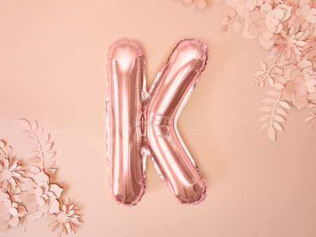 Balon folie Litera ''K'', 35cm, rose gold (1 buc.) [1]