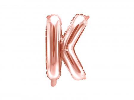 BALOANE - Balon folie Litera ''K'', 35cm, rose gold (1 buc.)
