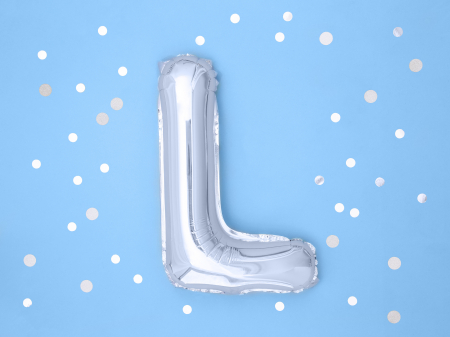 Balon folie Litera ''L'', 35cm, argintiu (1 buc.) [1]