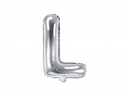 Baloane litera - Balon folie Litera ''L'', 35cm, argintiu (1 buc.)