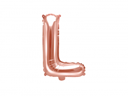 BALOANE - Balon folie Litera ''L'', 35cm, rose gold (1 buc.)