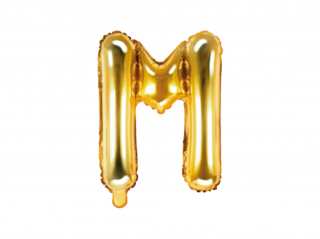 BALOANE - Balon folie Litera ''M'', 35cm, auriu (1 buc.)