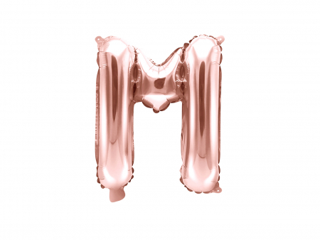BALOANE - Balon folie Litera ''M'', 35cm, rose gold (1 buc.)
