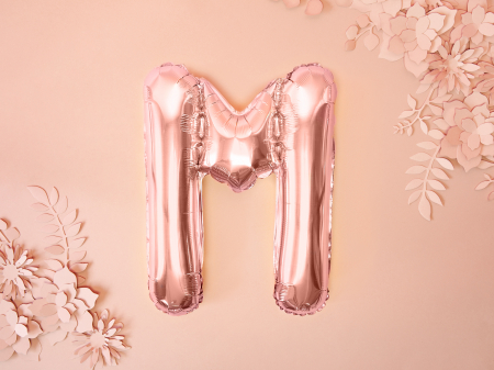 Balon folie Litera ''M'', 35cm, rose gold (1 buc.) [1]