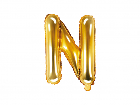 BALOANE - Balon folie Litera ''N'', 35cm, auriu (1 buc.)