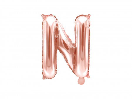 BALOANE - Balon folie Litera ''N'', 35cm, rose gold (1 buc.)