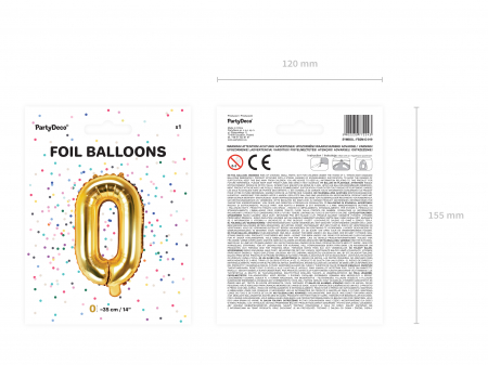 Balon folie Litera ''O'', 35cm, auriu (1 buc.) [3]