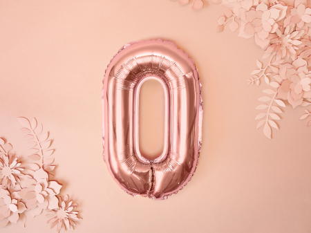 Balon folie Litera ''O'', 35cm, rose gold (1 buc.) [1]