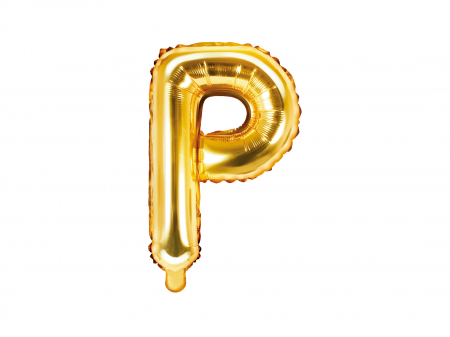 BALOANE - Balon folie Litera ''P'', 35cm, auriu (1 buc.)
