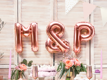 Balon folie Litera ''P'', 35cm, rose gold (1 buc.) [1]