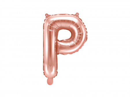 BALOANE - Balon folie Litera ''P'', 35cm, rose gold (1 buc.)