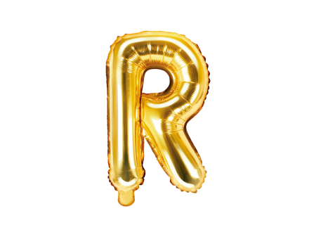 BALOANE - Balon folie Litera ''R'', 35cm, auriu (1 buc.)