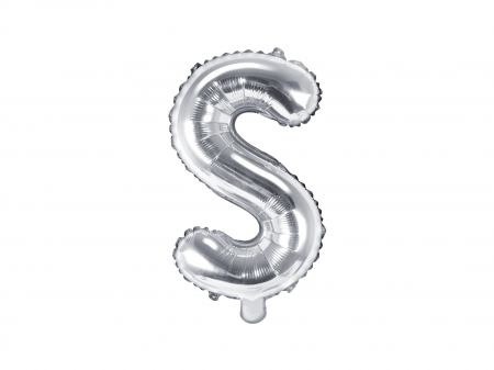 Baloane litera - Balon folie Litera ''S'', 35cm, argintiu (1 buc.)