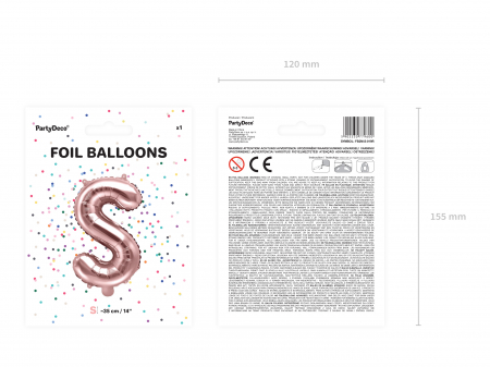Balon folie Litera ''S'', 35cm, rose gold (1 buc.) [3]