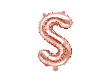 BALOANE - Balon folie Litera ''S'', 35cm, rose gold (1 buc.)