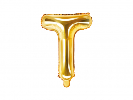 BALOANE - Balon folie Litera ''T'', 35cm, auriu (1 buc.)
