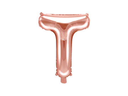 BALOANE - Balon folie Litera ''T'', 35cm, rose gold (1 buc.)