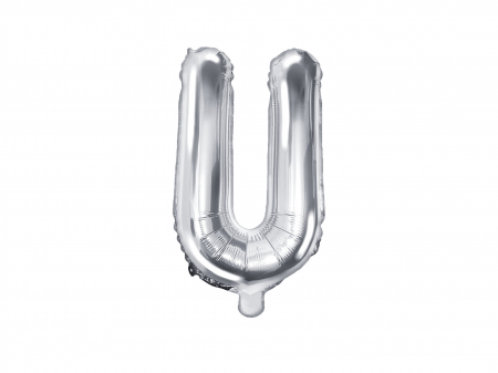 BALOANE - Balon folie Litera ''U'', 35cm, argintiu (1 buc.)