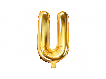 BALOANE - Balon folie Litera ''U'', 35cm, auriu (1 buc.)