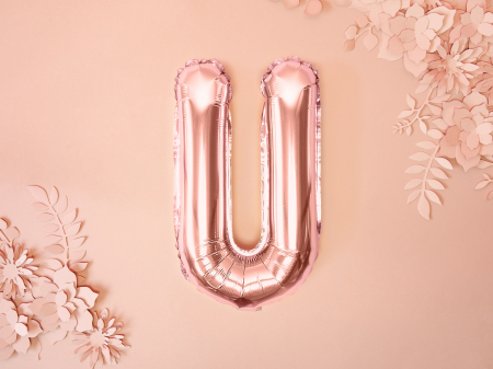 Balon folie Litera ''U'', 35cm, rose gold (1 buc.) [1]