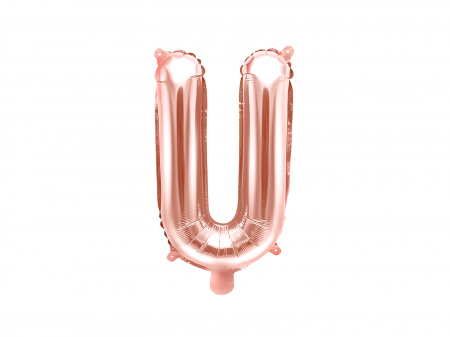 BALOANE - Balon folie Litera ''U'', 35cm, rose gold (1 buc.)