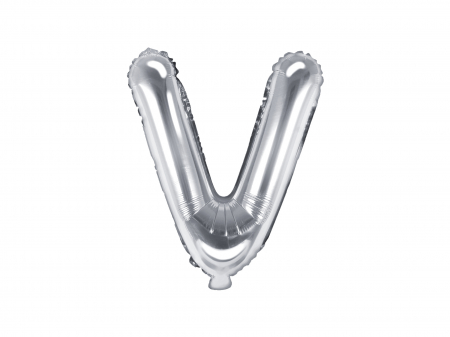 BALOANE - Balon folie Litera ''V'', 35cm, argintiu (1 buc.)