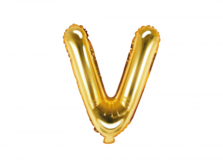 BALOANE - Balon folie Litera ''V'', 35cm, auriu (1 buc.)