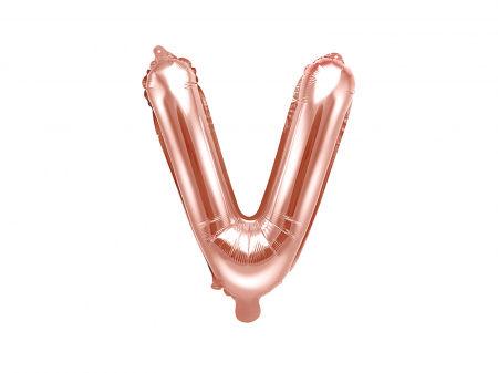 BALOANE - Balon folie Litera ''V'', 35cm, rose gold (1 buc.)