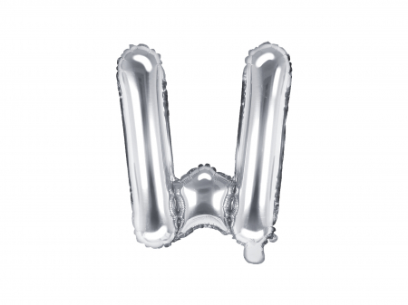 BALOANE - Balon folie Litera ''W'', 35cm, argintiu (1 buc.)