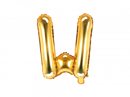 BALOANE - Balon folie Litera ''W'', 35cm, auriu (1 buc.)