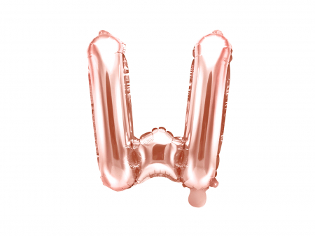 BALOANE - Balon folie Litera ''W'', 35cm, rose gold (1 buc.)