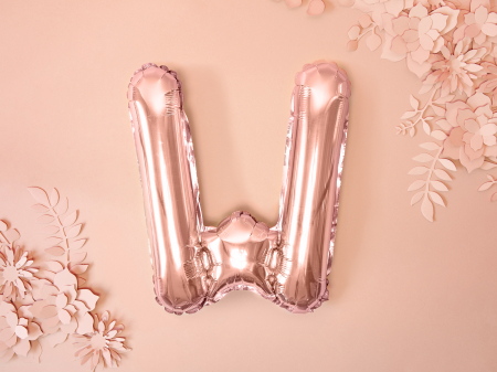 Balon folie Litera ''W'', 35cm, rose gold (1 buc.) [1]