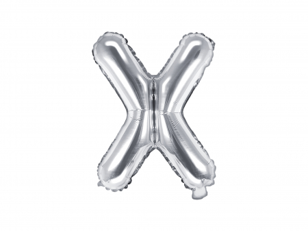 BALOANE - Balon folie Litera ''X'', 35cm, argintiu (1 buc.)