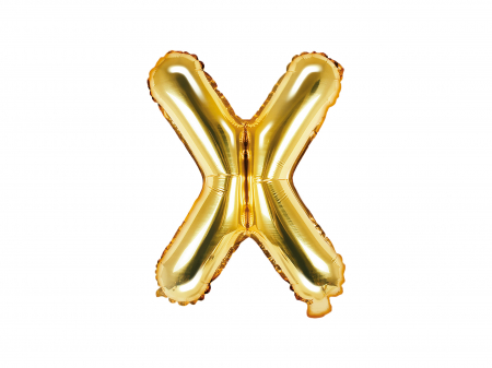 BALOANE - Balon folie Litera ''X'', 35cm, auriu (1 buc.)